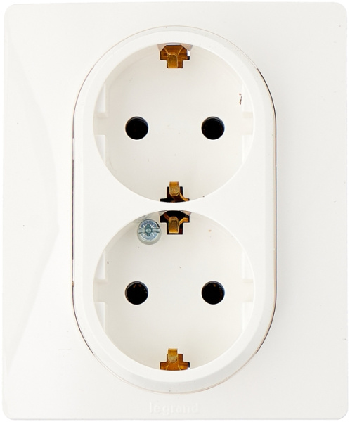 Etika Розетка СУ 2-м 16А белая IP20 Legrand