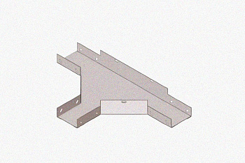 Лоток тройниковый замковый глухой ОТЗГ 200х50 УТ1,5, оцинкованный лист S0,8