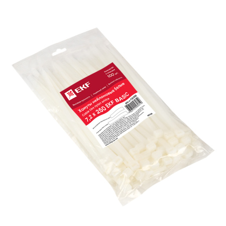 Хомут нейлоновый (7,2х250) (100шт) Basic EKF
