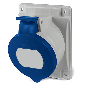 Розетка панельная с наклоном IP44 32А 2P+E 230В. Пружинный зажим. DKC