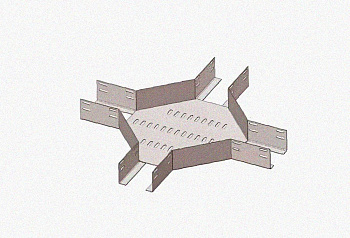 Лоток крестообразный глухой КМГ 200х200 УТ1,5, оцинкованный лист S1,0