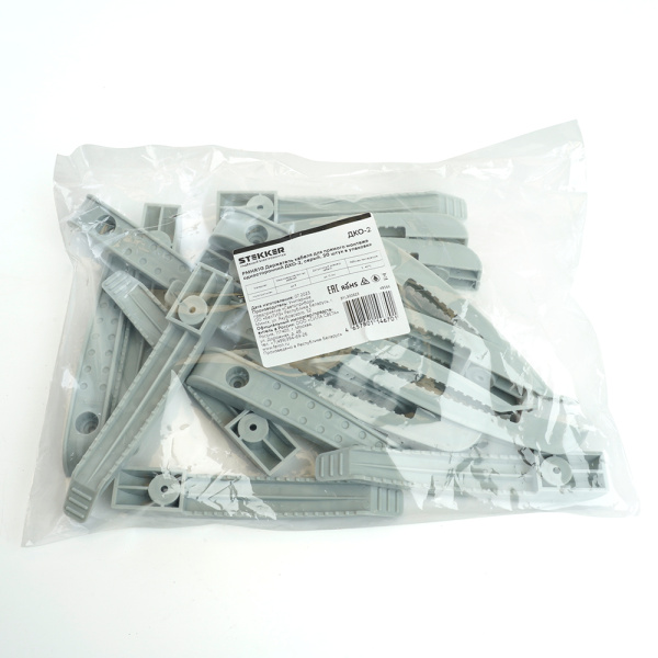 Держатель кабеля для прямого монтажа односторонний ДКО-2 STEKKER PMHR1G, серый (20шт в упак) Держатель кабеля для прямого монтажа односторонний ДКО-2 STEKKER PMHR1G, серый (20шт в упак)