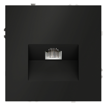 Розетка компьютерная встраиваемая Voltum S70 RJ45 КАТ.6, (черный матовый)