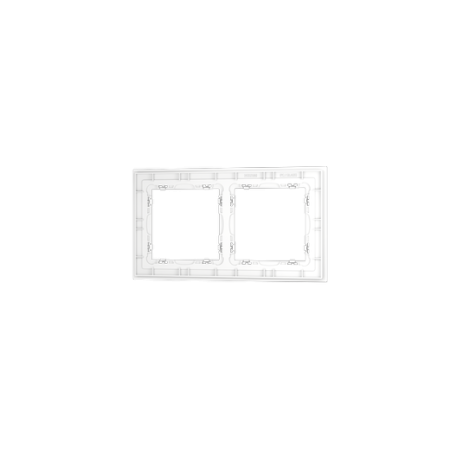 Рамка стеклянная Voltum S70 на 2 поста, (белый, матовый, стекло)