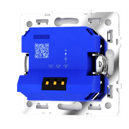 Светорегулятор встраиваемый Voltum S70 поворотно-нажимной 600 Вт, (белый глянцевый)