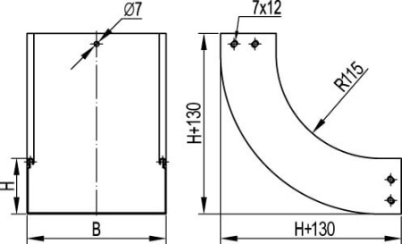 Угол CS 90 вертикальный внутр. 90° 600/100, горячеоцинкованный DKC