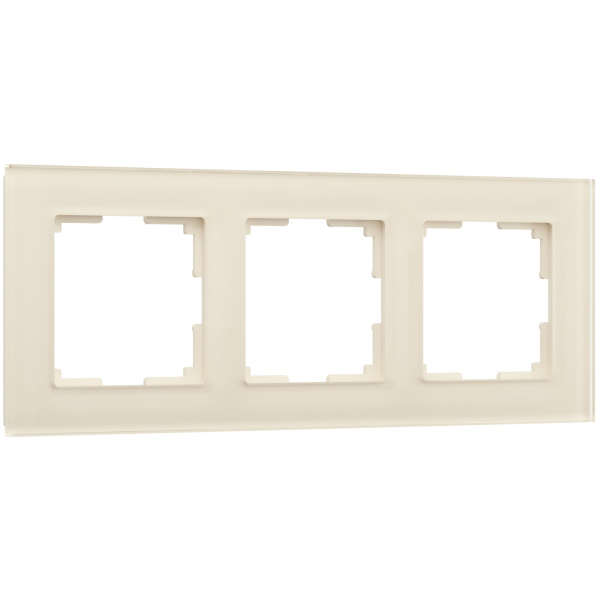 Favorit Рамка на 3 поста (молочный, стекло) Werkel