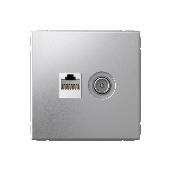 ARTGALLERY РОЗЕТКА двойная ТВ + компьютерная RJ45, кат. 5Е, АЛЮМИНИЙ Systeme Electric