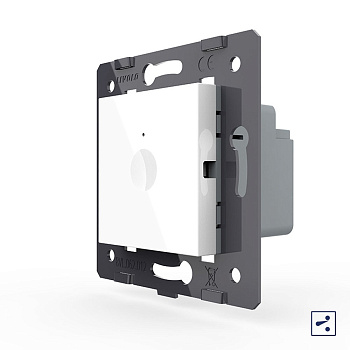 Одноклавишный проходной сенсорный выключатель Module, цвет белый (механизм) Livolo