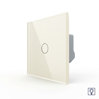 Одноклавишный сенсорный Адаптивный диммер 1 пост, цвет жемчужный Livolo