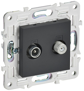 SKANDY Розетка двойная TV+SAT SK-A13G графит IEK