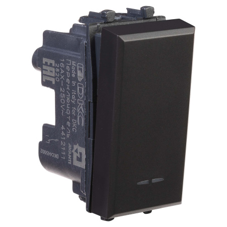 Переключатель модульный, "Avanti", "Черный матовый", 1 модуль DKC