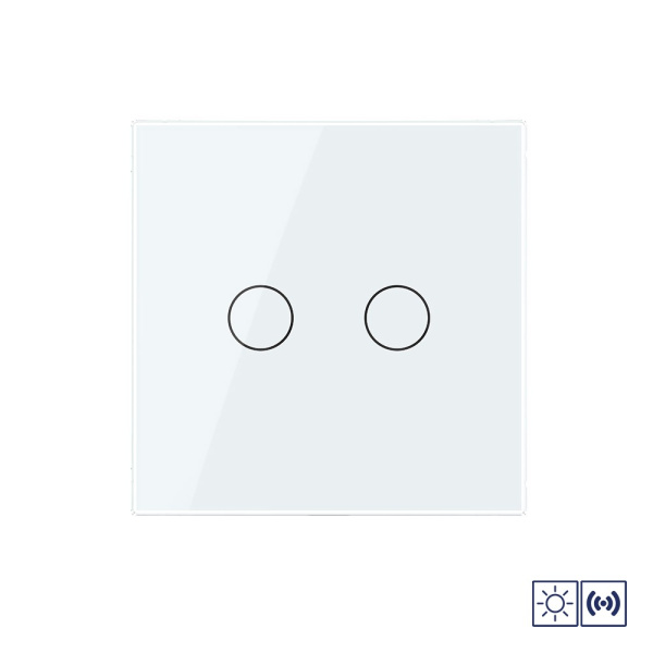 Сенсорный импульсный выключатель сухой контакт 2 клавиши 1 модуль Белый Livolo