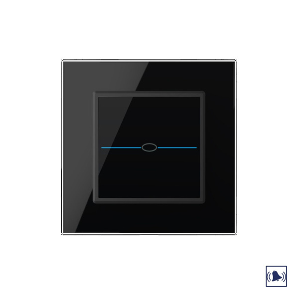 Сенсорный дверной звонок Quadro 1 клавиша 1 модуль Черный Livolo