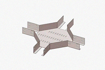 Лоток крестообразный глухой КМГ 600х100 УХЛ1, оцинкованный лист S1,5