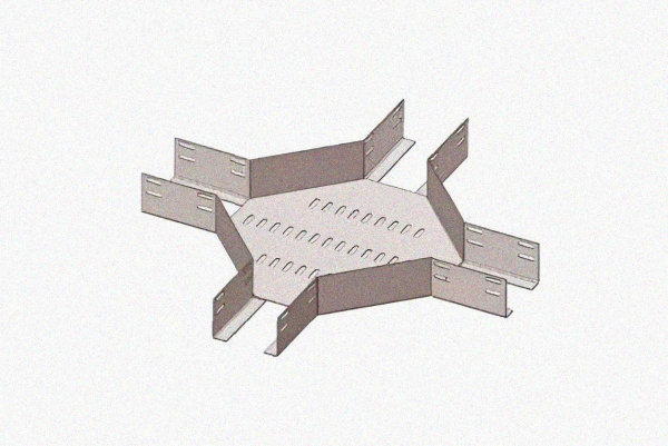Лоток крестообразный глухой КМГ 600х100 УХЛ1, оцинкованный лист S1,5