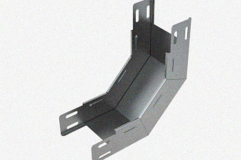 Лоток замковый глухой КПЗГ 100х65-45 УТ1,5 для поворота трассы вверх на 45, горячее цинкование S1,5