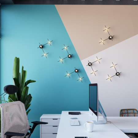 Настен.cветильник IP20 LED 9WL 720Лм 4000К COSTELLA черн/золот/металл ODEON LIGHT