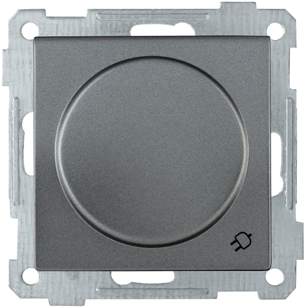 Розетка РС16-1-0-Б с з/з с защитной шторкой и крышкой 16А BOLERO антрацит IEK