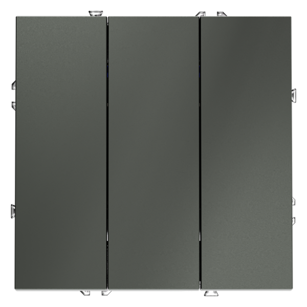 Выключатель встраиваемый Voltum S70 трехклавишный 10А, (титан)