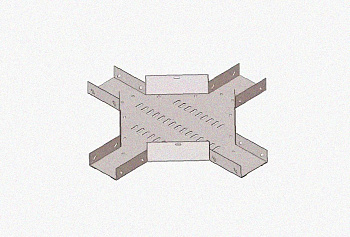 Лоток крестообразный замковый глухой КМЗГ 300х80 УТ1,5, оцинкованный лист, S1,0