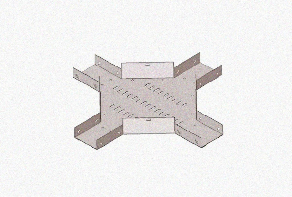 Лоток крестообразный замковый глухой КМЗГ 300х80 УТ1,5, оцинкованный лист, S1,0