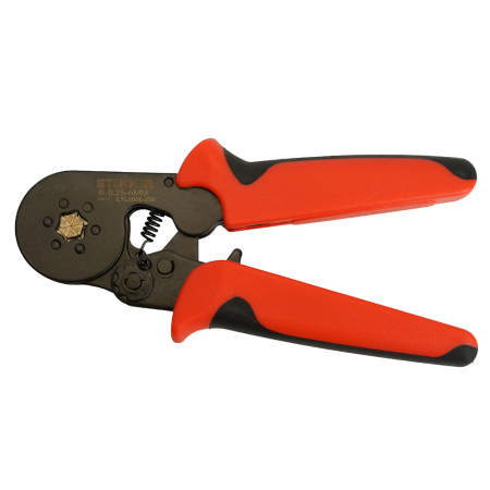 Кримпер STEKKER CTLS006-250 для обжима штыревых втулочных наконечников 0,25-6мм², 6 сегментов,красный, черный