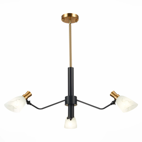 Люстра подвесная Черный, Латунь/Белый E14 3*60Вт SLE205403-03 EVOLUCE