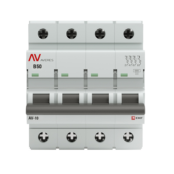 Выключатель автоматический ВА МОД 4П 50А В 10кА Averes EKF