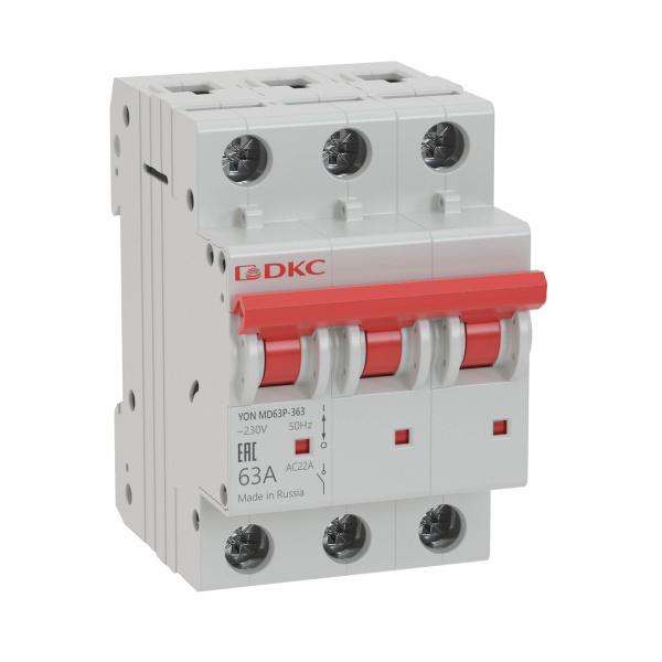Выключатель нагрузки модульный YON MD63P 3П 63А DKC