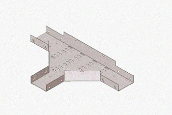 Лоток тройниковый замковый перфорированный ОТЗ 400х110 УТ1,5, оцинкованный лист, S1,5