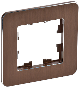 BRITE Рамка 1-мест. РУ-1-1-Бр металл коричн. RE AL IEK