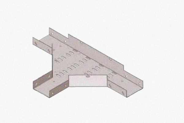 Лоток тройниковый замковый перфорированный ОТЗ 400х110 УТ1,5, оцинкованный лист, S1,5