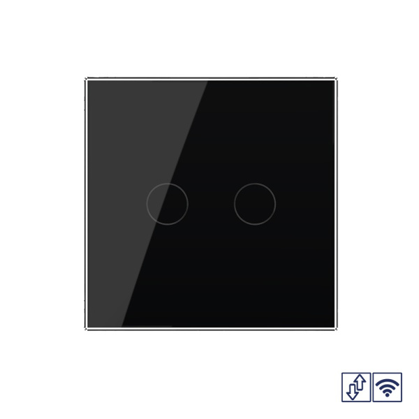 Сенсорный радиоуправляемый выключатель для жалюзи 2 клавиши 1 модуль Черный Livolo