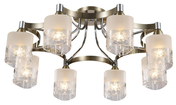 Потолочный светильник 8*E14 40Вт Бронза Антик IP20 Tasmania FR5475CL-08CH Freya