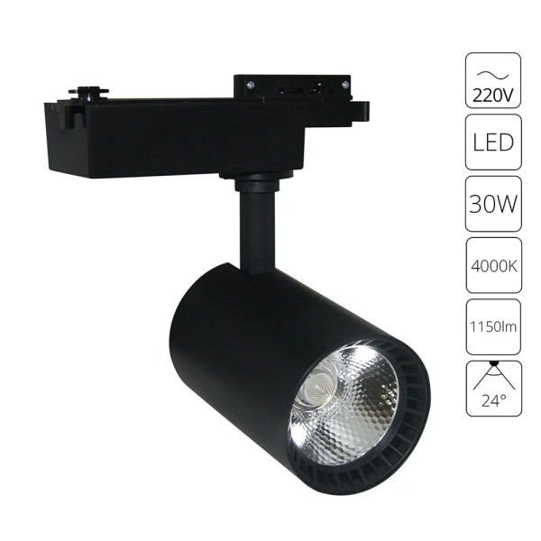 Светильник светодиодный трековый 30W 1150Lm 4000К 220V черный Arte Lamp