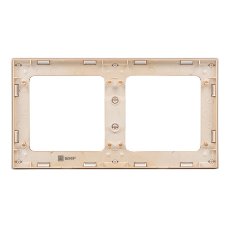 Стокгольм Рамка 2-местная белая с линией цвета шампань EKF