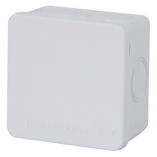 Коробка разветвительная STEKKER EBX31-01-65, 85*85*50 мм, 7 выбивных отверстий, IP55, светло-серая