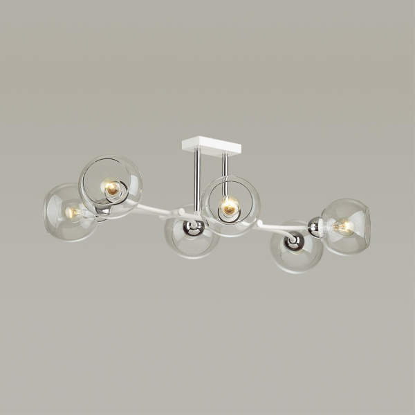 Люстра потолочная E14 6*40W 220V ALANA белый,хром LUMION