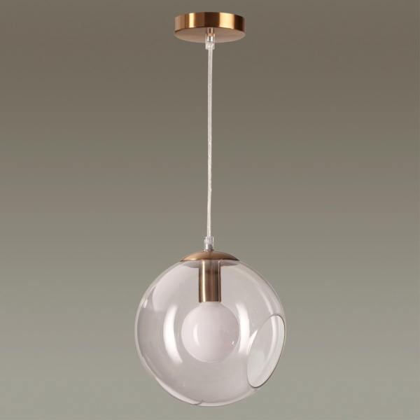 Подвес E14 1*60W 220V BLAIR античная латунь,стекло B LUMION