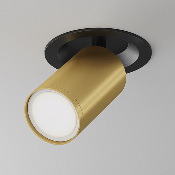 Потолочный светильник 1*GU10 10Вт Черный и Матовое золото IP20 Ceiling & Wall C048CL-U-1BMG Technical Maytoni