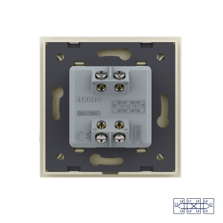 Одноклавишный перекрестный механический выключатель 1 пост, цвет жемчужный Livolo