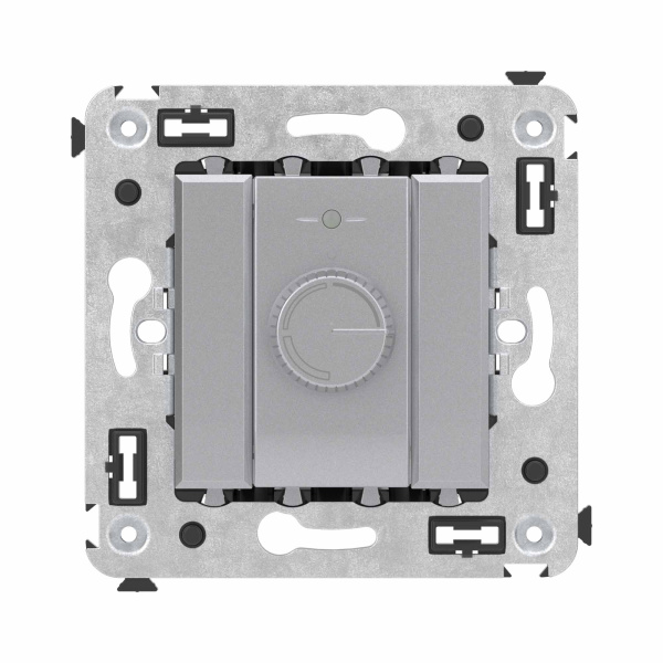 Диммер поворотный в стену, "Avanti", "Закаленная сталь" DKC