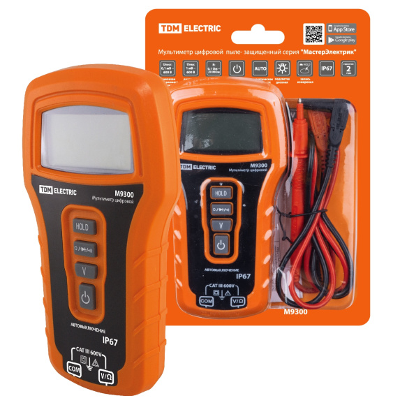 Мультиметр цифровой  пылевлагозащищенный серия "МастерЭлектрик" М9300 (IP54) TDM Мультиметр цифровой  пылевлагозащищенный серия "МастерЭлектрик" М9300 (IP54) TDM