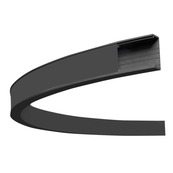 08-35-Ч Профиль алюминиевый для светодиодной ленты, анод., П-образный, гибкий, накладной, черный, 15х5,6мм, 2м, шир. ленты до 10мм, индивид. упаковка 