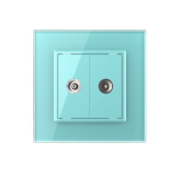 Розетка ТВ двойная Зеленая Livolo