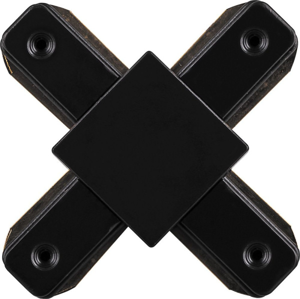 Коннектор Х-образный однофазный для шинопровода , черный, LD1002