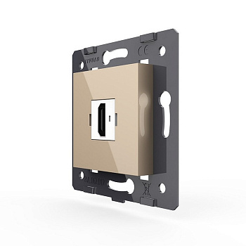 Розетка 1 пост HDMI 2.0, цвет золотой (механизм) Livolo