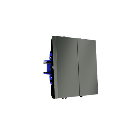 Выключатель встраиваемый Voltum S70 двухклавишный 10А, (титан)