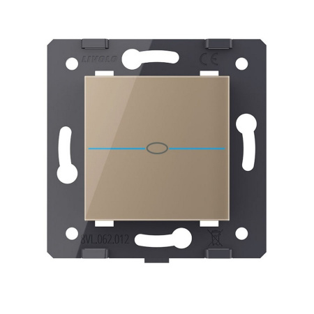 Выключатель Quadro 1 клавиша Золотой (механизм) Livolo